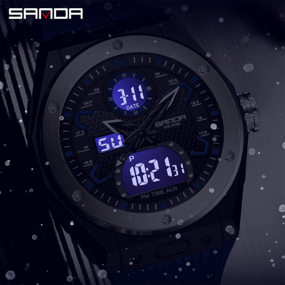 Wholesale Electronic Watch Zinc Alloy Case Tpu Strap Acrylic Mirror Round Sporty Style