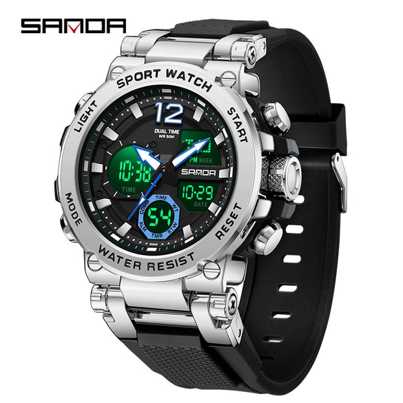 Wholesale Electronic Watch Zinc Alloyabs Case Acrylic Mirror Round Dial Men's Watch For Students With Multifunctional Luminous Waterproof Outdoor Sports And Casual Style
