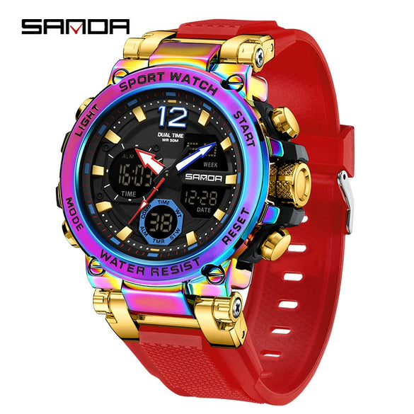 Wholesale Electronic Watch Zinc Alloyabs Case Acrylic Mirror Round Dial Men's Watch For Students With Multifunctional Luminous Waterproof Outdoor Sports And Casual Style
