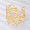 Wholesale Electroplated Alloy Spider Web Wide Hollow Exaggerated Geometric Open Design Bracelet Jewelry Accessory