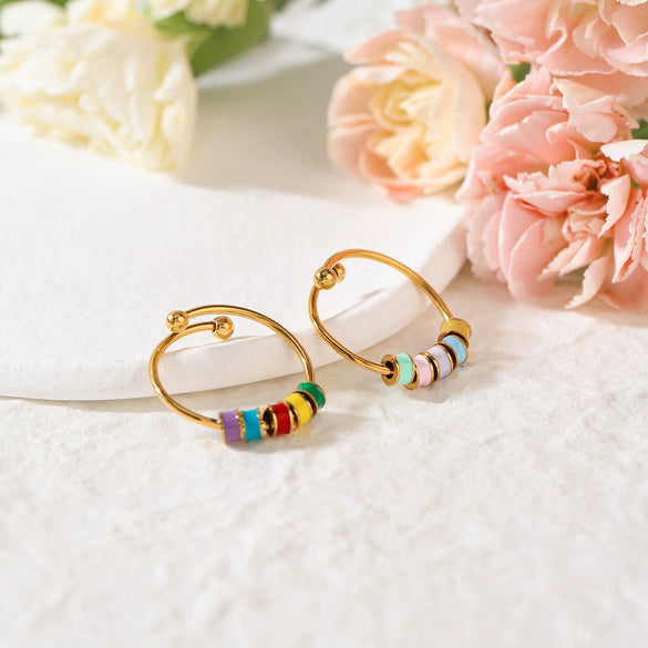 Wholesale Electroplated Ancient Geometric Heart Shape Stainless Steel Ring For Women