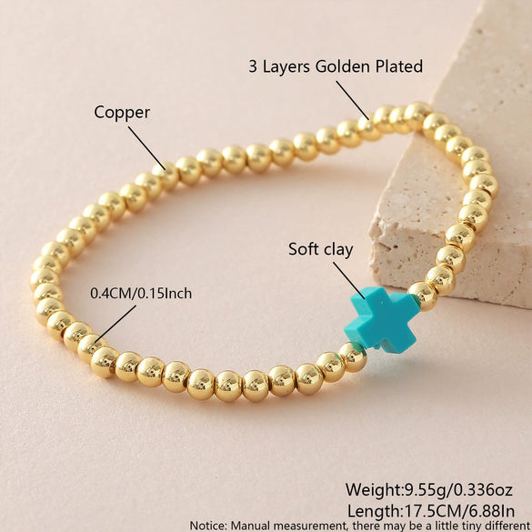 Wholesale Electroplated Copper Cross Bracelet For Women And Unisex Fashionable Simple And Versatile