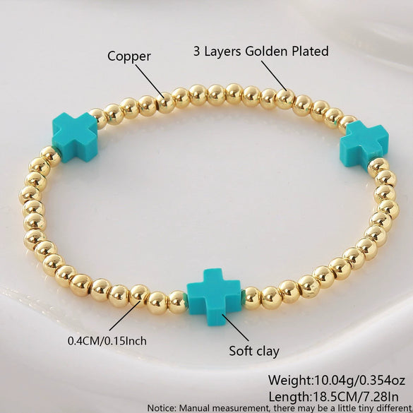 Wholesale Electroplated Copper Cross Bracelet For Women And Unisex Fashionable Simple And Versatile