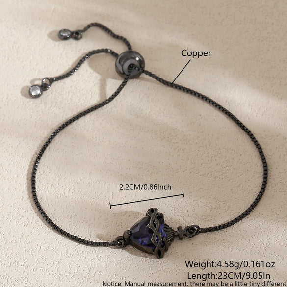 Wholesale Electroplated Copper Heartshaped Bracelet For Unisex