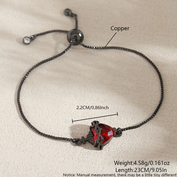 Wholesale Electroplated Copper Heartshaped Bracelet For Unisex
