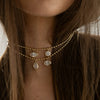 Wholesale Electroplated Copper Zircon Geometric Drop Shape Pendant Necklace Accessories Light Luxury Style