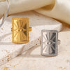 Wholesale Electroplated Geometric Devil's Eye Open Ring For Women Stainless Steel