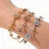Wholesale Electroplated Geometric Devil's Eye Sunflower Stainless Steel Bracelet Jewelry