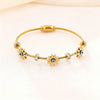 Wholesale Electroplated Geometric Devil's Eye Sunflower Stainless Steel Bracelet Jewelry