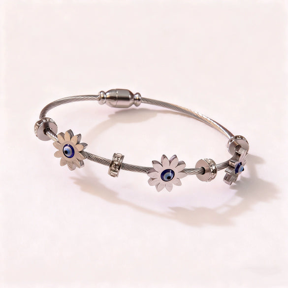 Wholesale Electroplated Geometric Devil's Eye Sunflower Stainless Steel Bracelet Jewelry