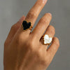 Wholesale Electroplated Geometric Heart Open Ring Stainless Steel Jewelry For Women And Men