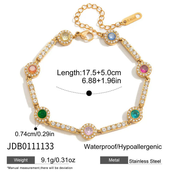 Wholesale Electroplated Geometric Heartshaped Stainless Steel Bracelet For Women