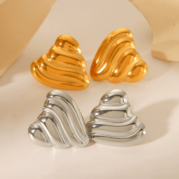 Wholesale Electroplated Geometric Heartshaped Stainless Steel Women's Earrings
