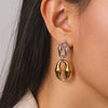 Wholesale Electroplated Geometric Oval Horseshoeshaped Stainless Steel Earrings For Women