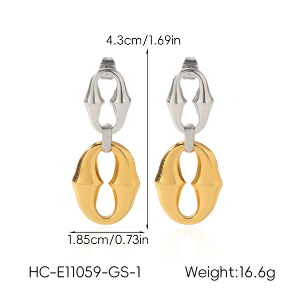 Wholesale Electroplated Geometric Oval Horseshoeshaped Stainless Steel Earrings For Women