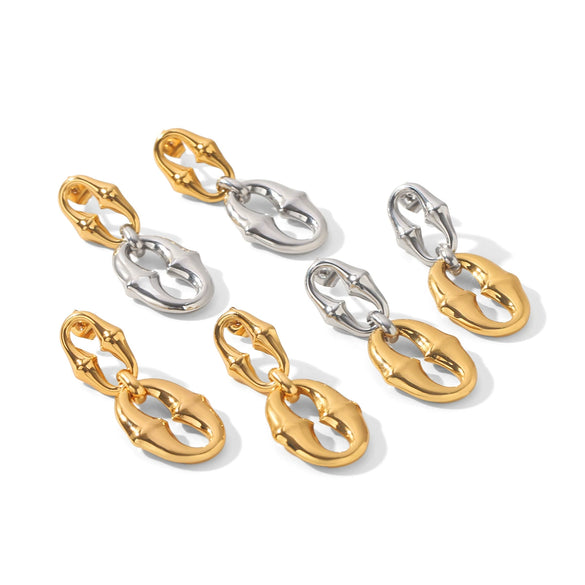 Wholesale Electroplated Geometric Oval Horseshoeshaped Stainless Steel Earrings For Women