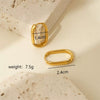 Wholesale Electroplated Geometric Oval Titanium Steel Earrings For Women