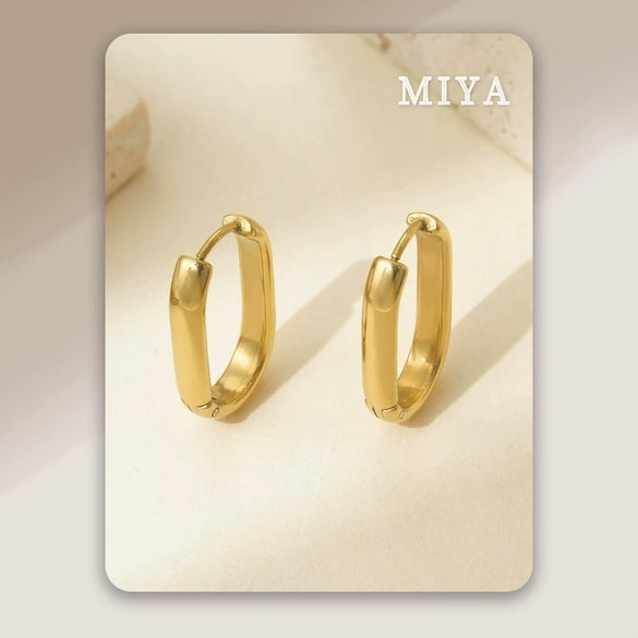 Wholesale Electroplated Geometric Oval Titanium Steel Earrings For Women