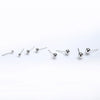 Wholesale Electroplated Geometric S999 Sterling Silver Round Beads Stud Earrings Unisex Fashion Jewelry