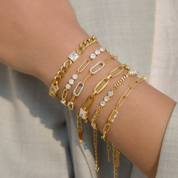 Wholesale Electroplated Geometric Stainless Steel Bracelet For Women