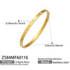 Wholesale Electroplated Geometric Stainless Steel Bracelet Set With Microinlaid Zircon And 18K Gold Plating