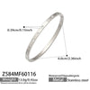 Wholesale Electroplated Geometric Stainless Steel Bracelet Set With Microinlaid Zircon And 18K Gold Plating