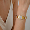 Wholesale Electroplated Geometric Stainless Steel Bracelet With Square Watch Unisex Jewelry