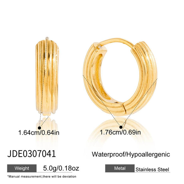 Wholesale Electroplated Geometric Stainless Steel Cring Earrings For Women