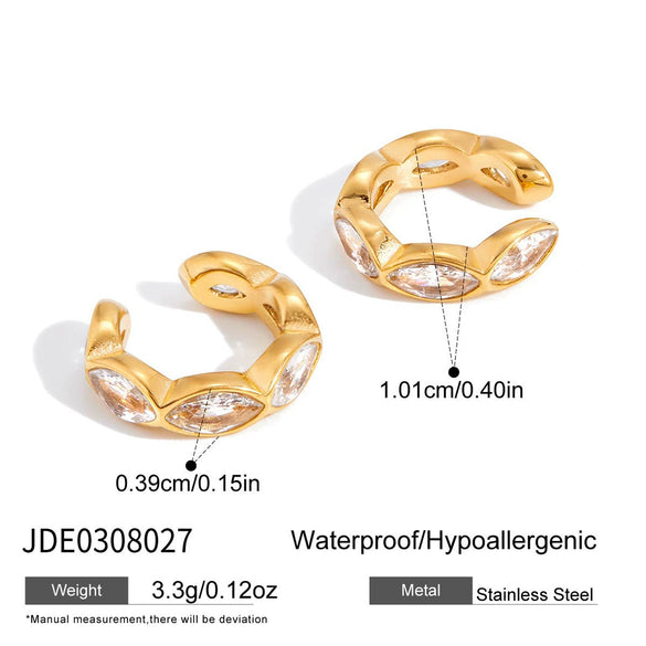 Wholesale Electroplated Geometric Stainless Steel Cring Earrings For Women