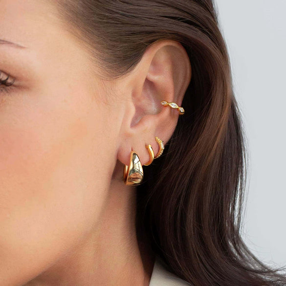 Wholesale Electroplated Geometric Stainless Steel Cring Earrings For Women