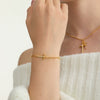 Wholesale Electroplated Geometric Stainless Steel Cross Bracelet With White Zircon Unisex