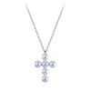 Wholesale Electroplated Geometric Stainless Steel Cross Pendant Necklace With Imitation Pearls For Women
