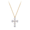 Wholesale Electroplated Geometric Stainless Steel Cross Pendant Necklace With Imitation Pearls For Women