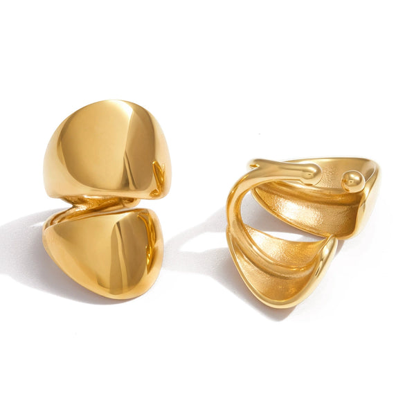 Wholesale Electroplated Geometric Stainless Steel Ear Clips For Women