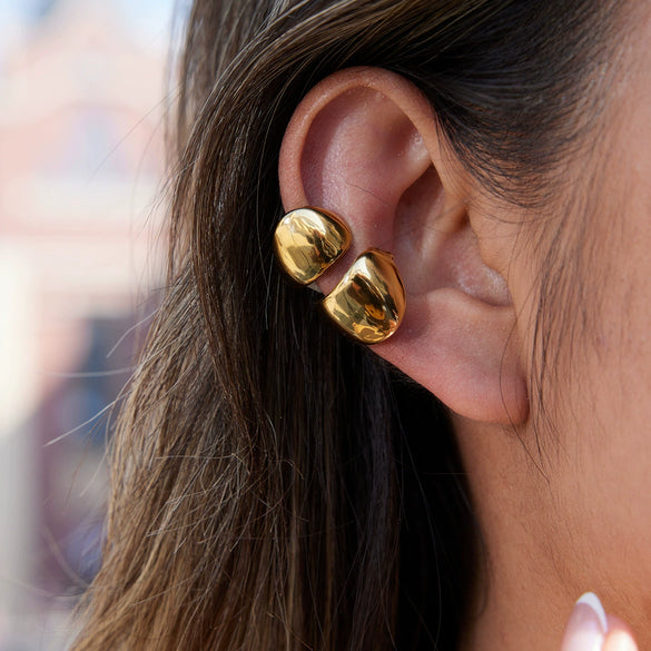 Wholesale Electroplated Geometric Stainless Steel Ear Clips For Women