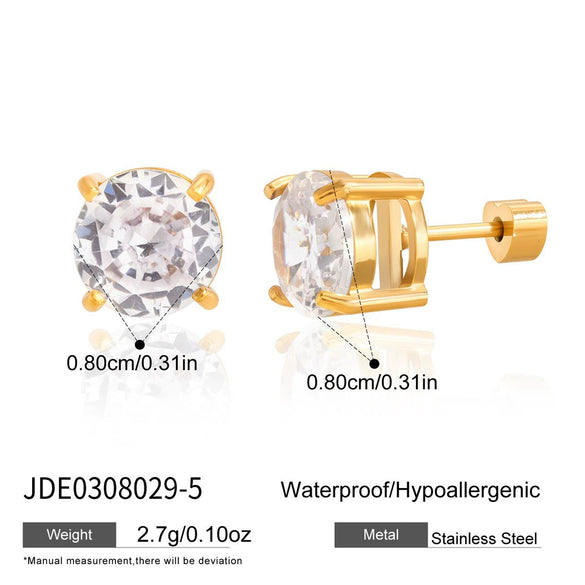 Wholesale Electroplated Geometric Stainless Steel Earrings For Women Light Luxury Minimalist Style