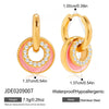Wholesale Electroplated Geometric Stainless Steel Hoop Earrings For Women With Small Fresh And Sweet Design
