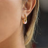 Wholesale Electroplated Geometric Stainless Steel Hoop Earrings For Women With Small Fresh And Sweet Design