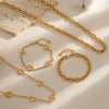 Wholesale Electroplated Geometric Stainless Steel Necklace And Bracelet Set Jewelry Accessories For Women