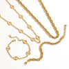 Wholesale Electroplated Geometric Stainless Steel Necklace And Bracelet Set Jewelry Accessories For Women