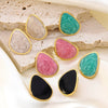 Wholesale Electroplated Geometric Stainless Steel Oildrip Earrings For Women