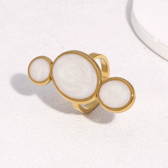 Wholesale Electroplated Geometric Stainless Steel Open Ring And Bracelet For Women