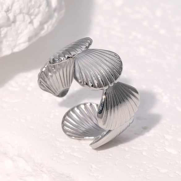 Wholesale Electroplated Geometric Stainless Steel Open Ring For Women Casual Minimalist Style