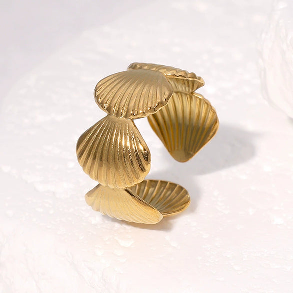 Wholesale Electroplated Geometric Stainless Steel Open Ring For Women Casual Minimalist Style