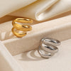 Wholesale Electroplated Geometric Stainless Steel Open Ring For Women