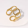 Wholesale Electroplated Geometric Stainless Steel Open Rings For Women And Unisex In Niche Simple Style