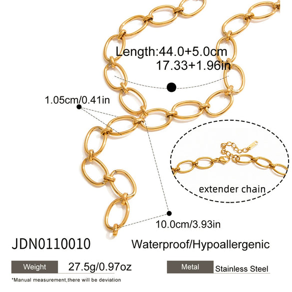 Wholesale Electroplated Geometric Stainless Steel Oshaped Yshaped Chain Necklace For Women Light Luxury Style