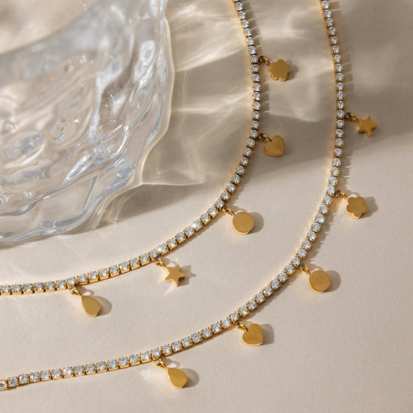 Wholesale Electroplated Geometric Stainless Steel Pendant Bracelet For Women
