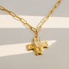 Wholesale Electroplated Geometric Stainless Steel Titanium Steel Hammered Cross Pendant Necklace Ring Set For Women