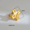 Wholesale Electroplated Geometric Stainless Steel Titanium Steel Hammered Cross Pendant Necklace Ring Set For Women